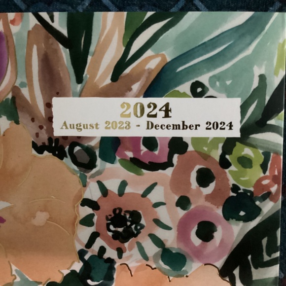 Floral Agenda Planner 2024 New 17 months August 2023-December 2024 - Picture 2 of 10